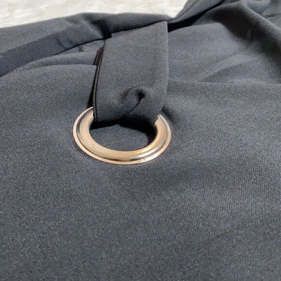 Mink Pink Dress Womens Size Medium Y2K eyelet faux wrap Asymmetrical Black NWT - Picture 12 of 12